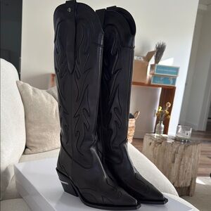 Anine Bing Black Leather Boots Size 38